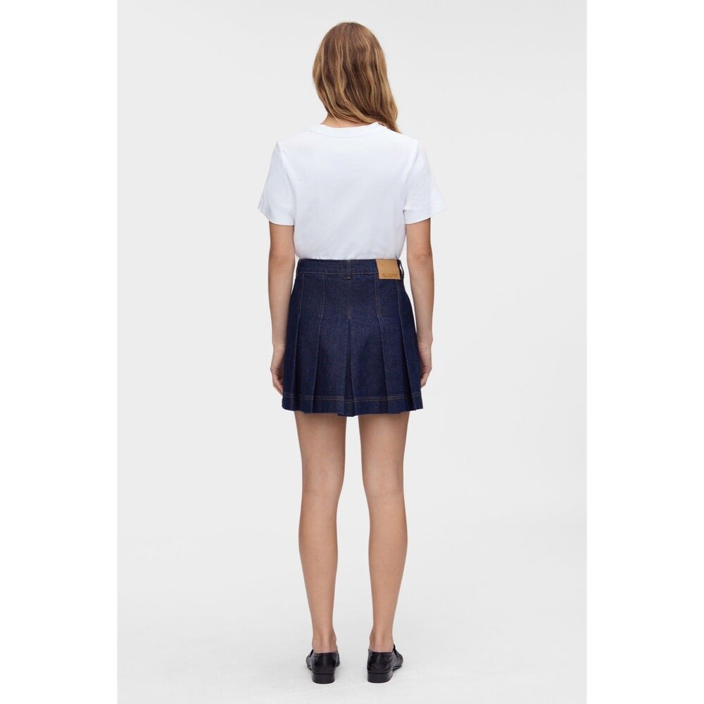 ALIGNE Yolie Pleat Denim Mini Skirt (Indigo), size UK 14 / US 10, 100% cotton, - Picture 14 of 16